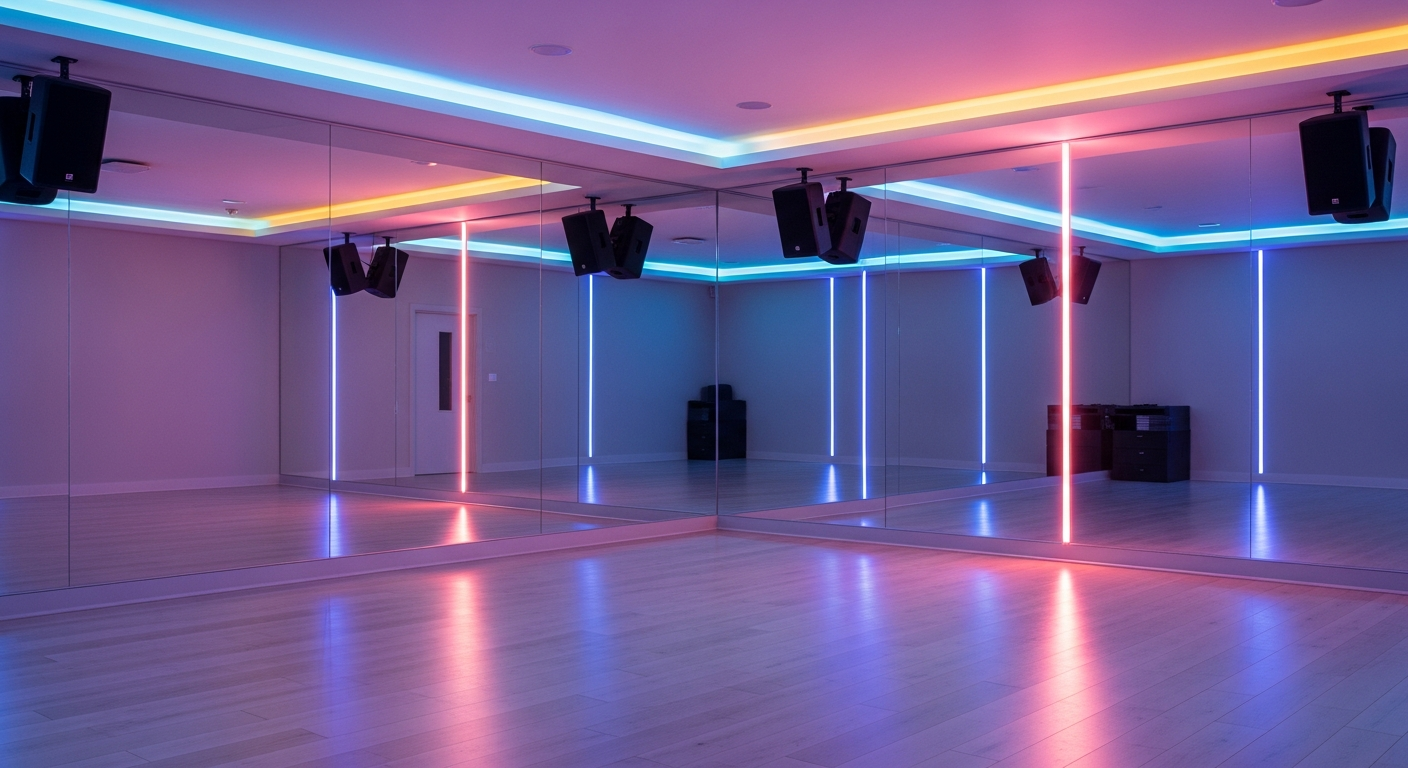 Студия: зеркала, свет, оборудование